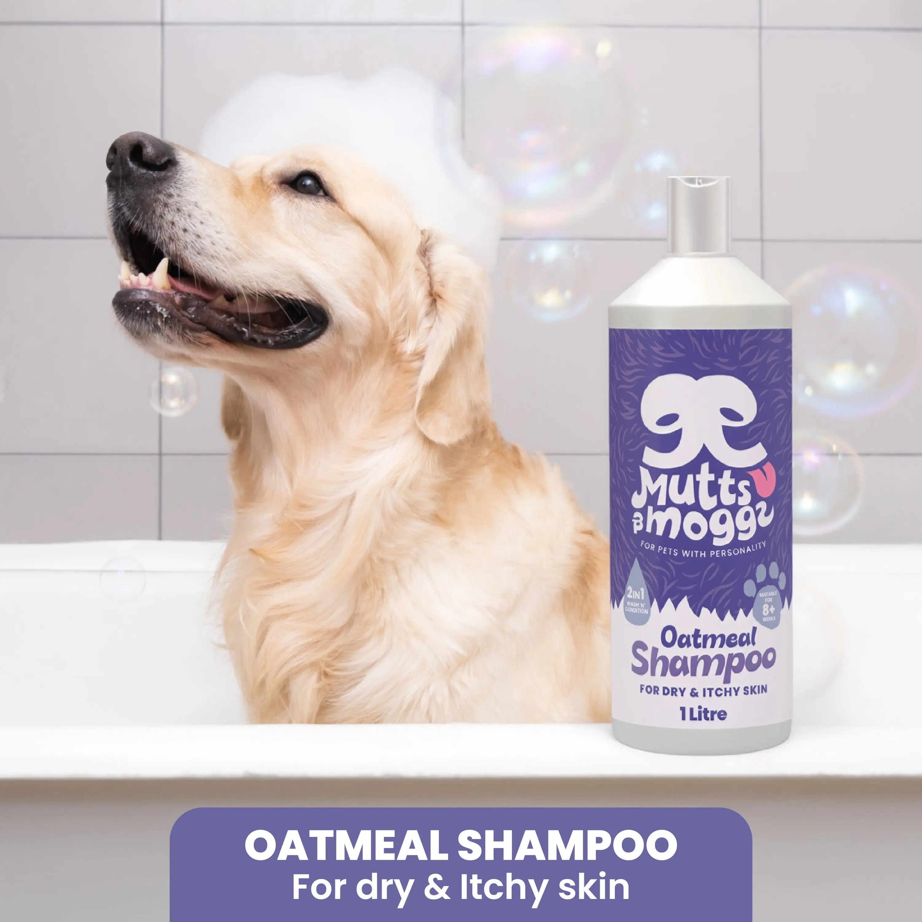 Oatmeal Dog Shampoo for Sensitive Skin – 1L Mutts and Moggs