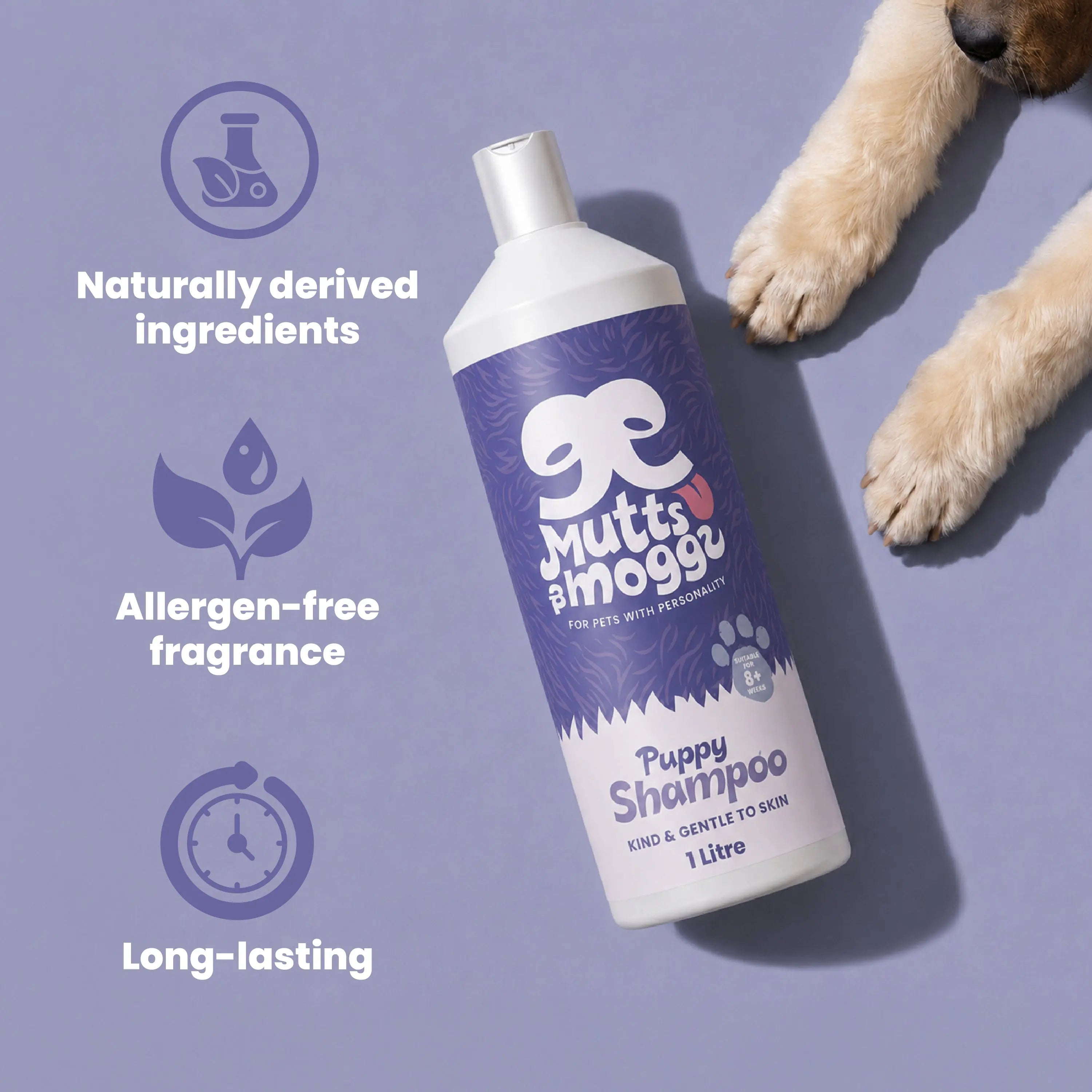 Baby Powder Puppy Shampoo for Sensitive Skin – 1L Mutts and Moggs
