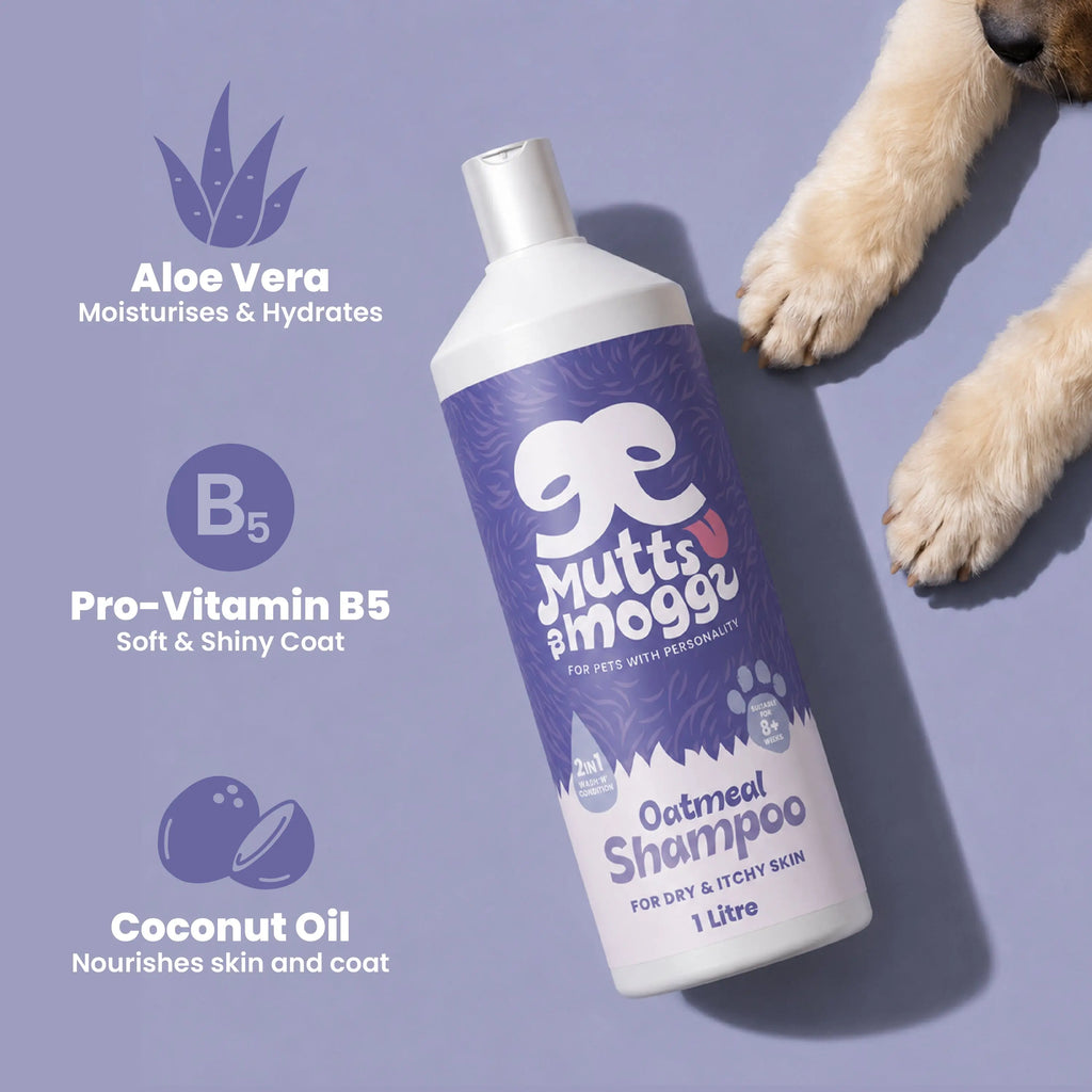 Oatmeal Dog Shampoo for Sensitive Skin – 1L Mutts and Moggs