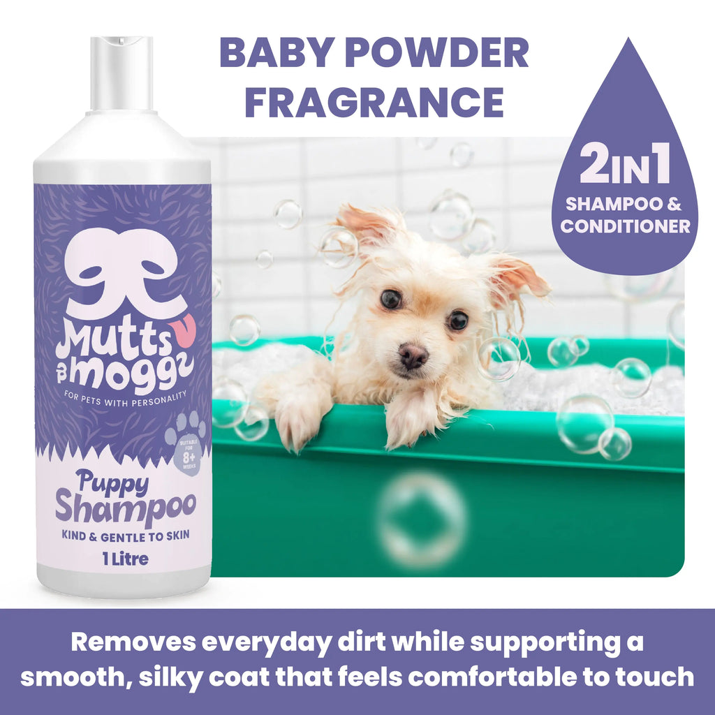 Baby Powder Puppy Shampoo for Sensitive Skin – 1L Mutts and Moggs