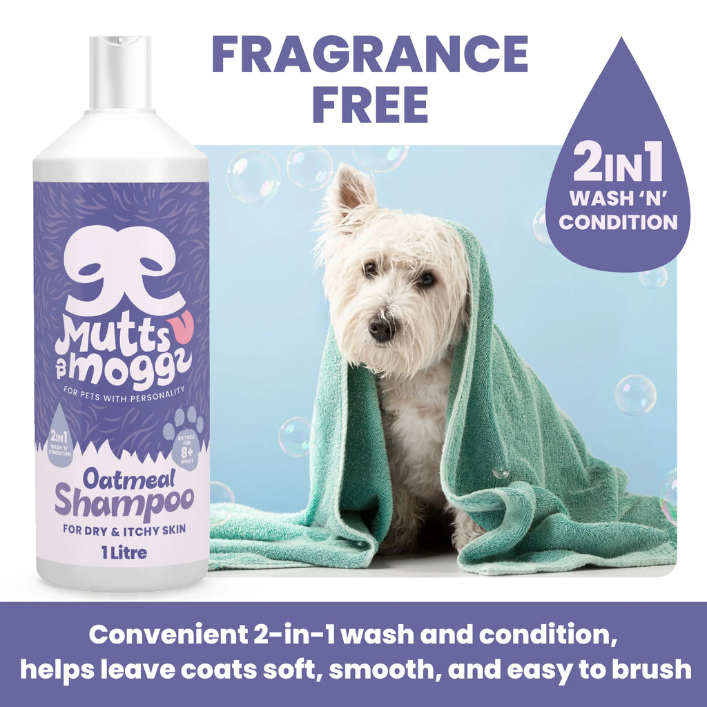 Oatmeal Dog Shampoo for Sensitive Skin – 1L Mutts and Moggs