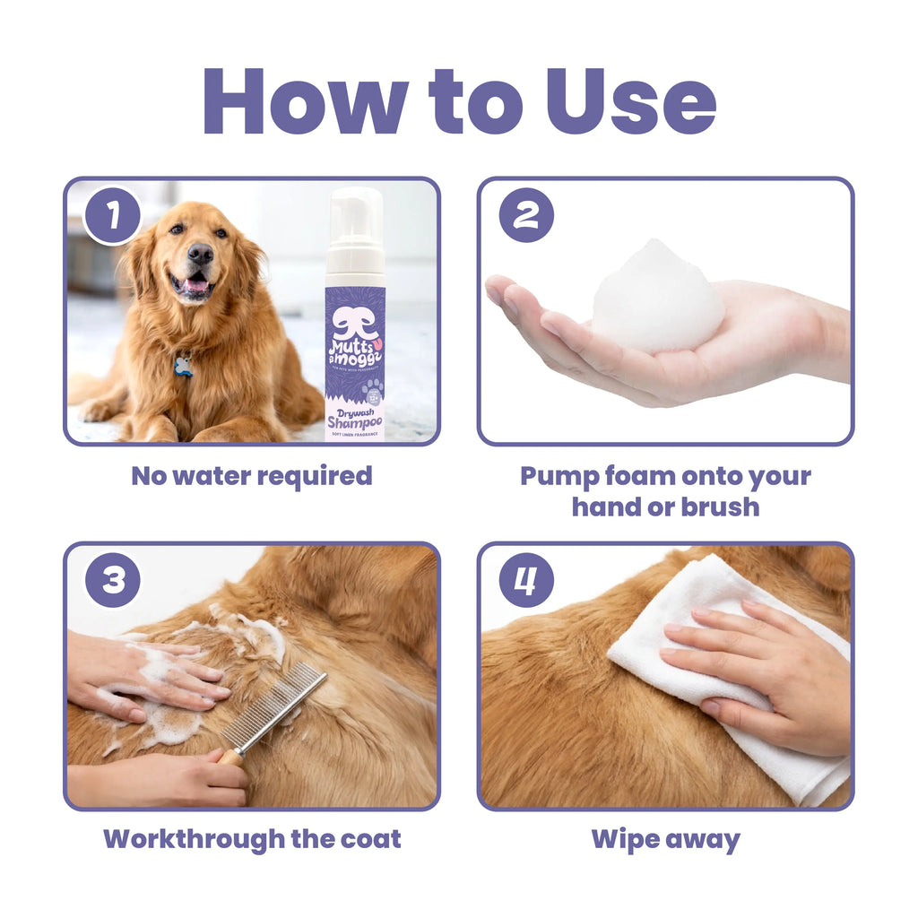 Soft Linen Drywash Shampoo for Dogs – 250ml Mutts and Moggs