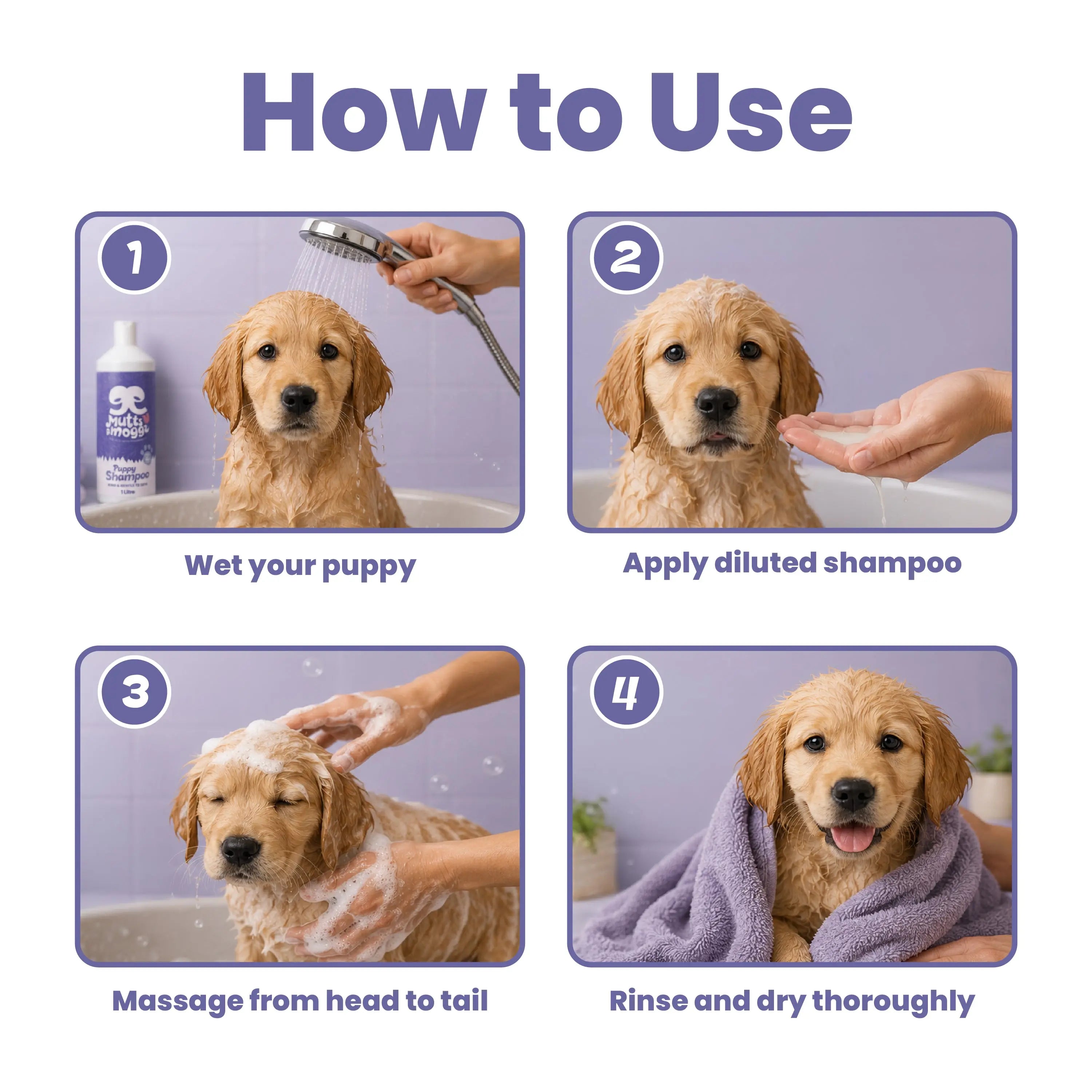 Baby Powder Puppy Shampoo for Sensitive Skin – 1L Mutts and Moggs