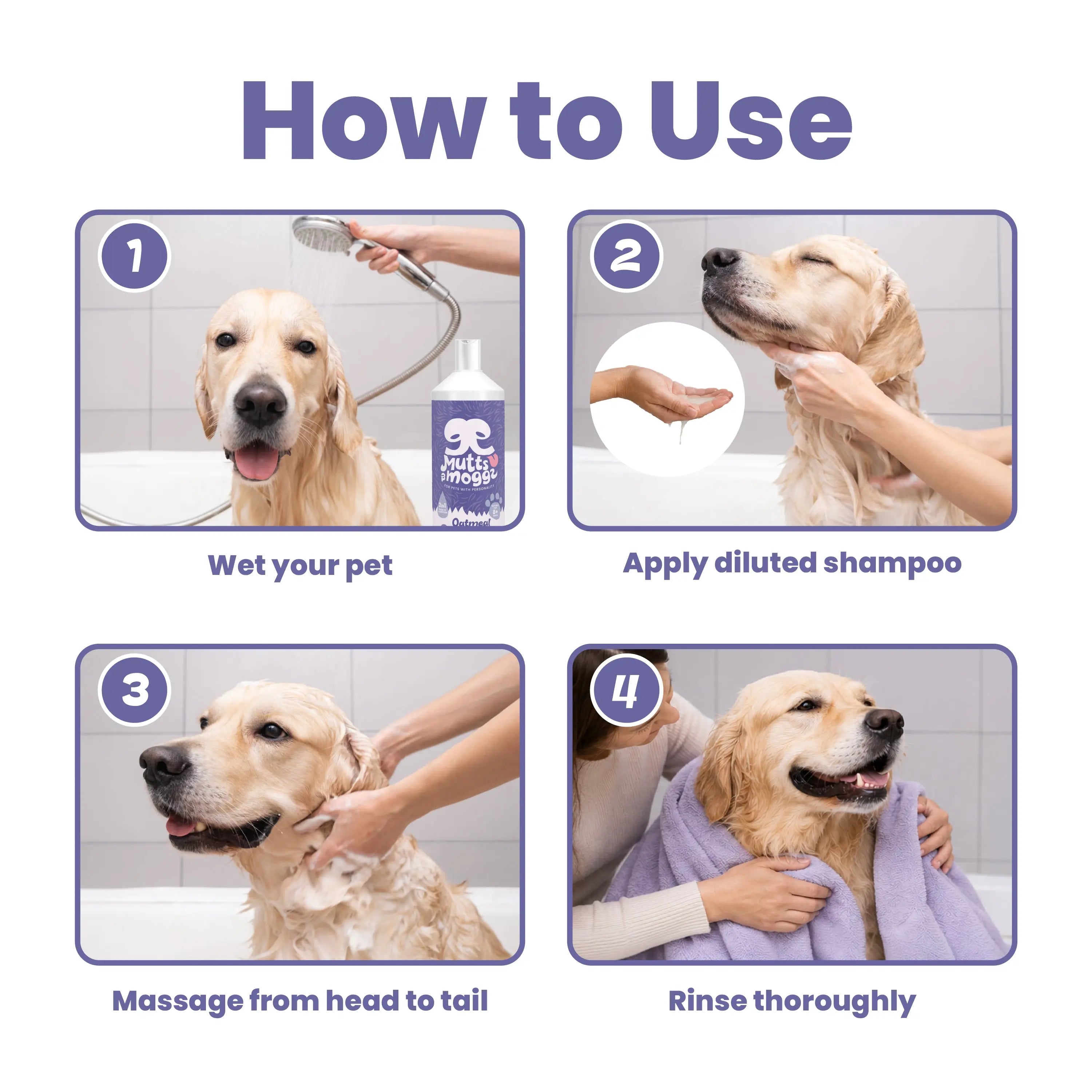 Oatmeal Dog Shampoo for Sensitive Skin – 1L Mutts and Moggs