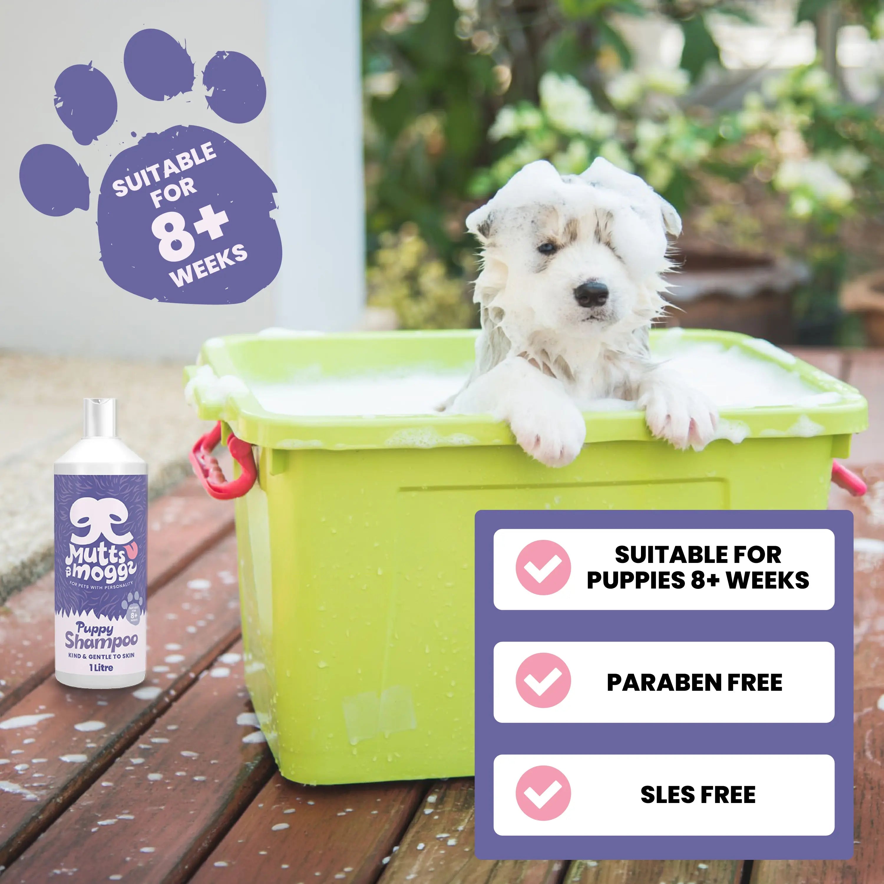 Baby Powder Puppy Shampoo for Sensitive Skin – 1L Mutts and Moggs